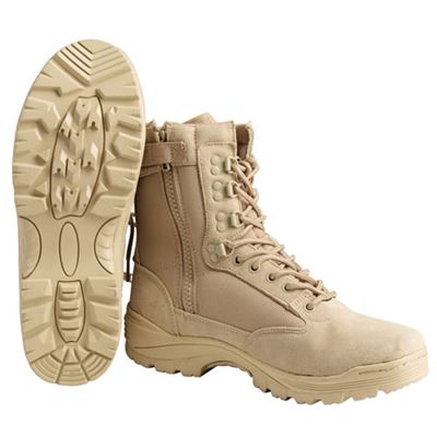 Tactical boots with zipper YKK KHAKI