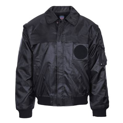 Black SECURITY jacket with liner and zip-off sleeves