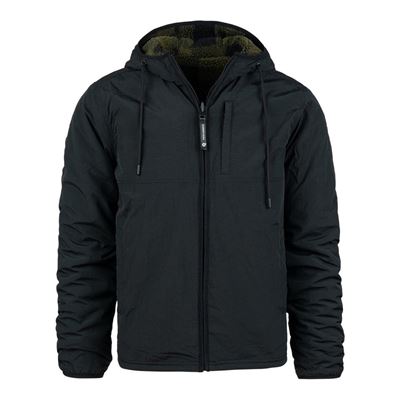 Reversible sherpa softshell jacket BLACK/OLIVE