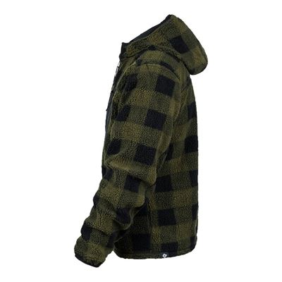 Reversible sherpa softshell jacket BLACK/OLIVE