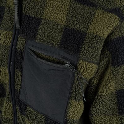 Reversible sherpa softshell jacket BLACK/OLIVE