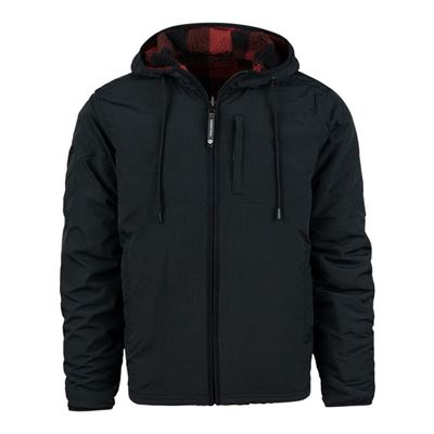 Reversible sherpa softshell jacket BLACK/RED