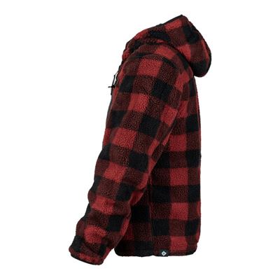 Reversible sherpa softshell jacket BLACK/RED