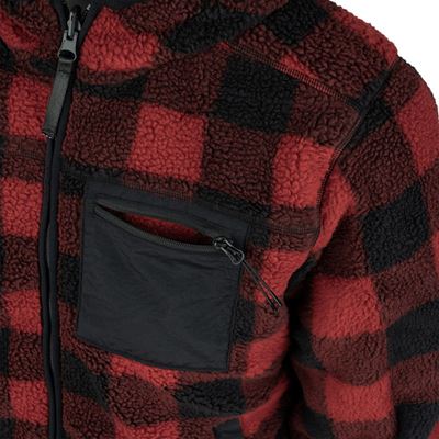 Reversible sherpa softshell jacket BLACK/RED