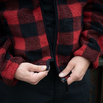 Reversible sherpa softshell jacket BLACK/RED