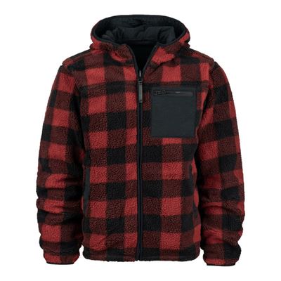 Reversible sherpa softshell jacket BLACK/RED