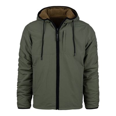 Reversible sherpa softshell jacket BLACK/RANGER GREEN