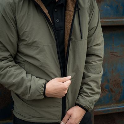 Reversible sherpa softshell jacket BLACK/RANGER GREEN