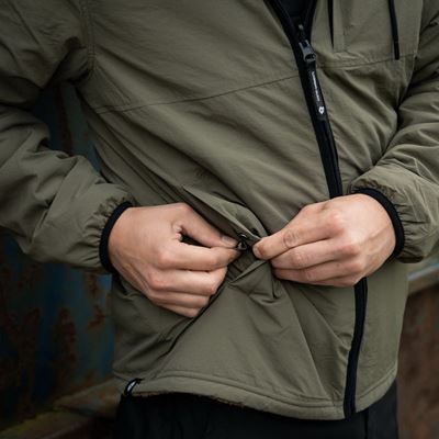 Reversible sherpa softshell jacket BLACK/RANGER GREEN