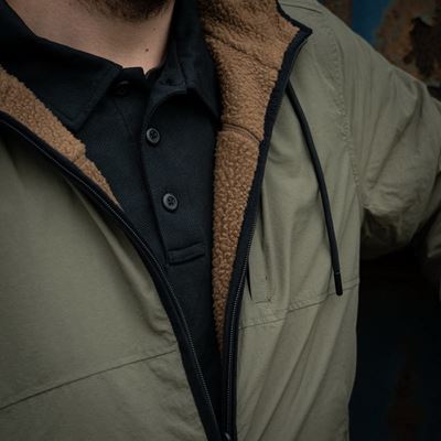 Reversible sherpa softshell jacket BLACK/RANGER GREEN