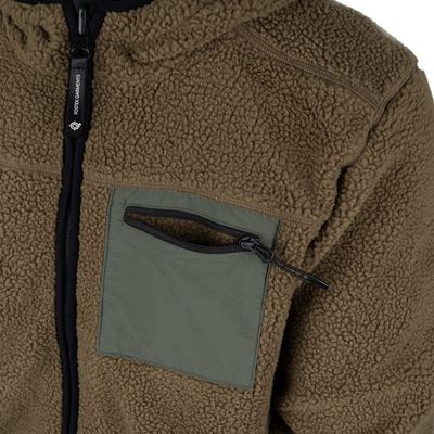 Reversible sherpa softshell jacket BLACK/RANGER GREEN