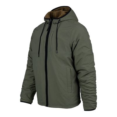 Reversible sherpa softshell jacket BLACK/RANGER GREEN