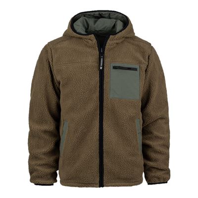 Reversible sherpa softshell jacket BLACK/RANGER GREEN