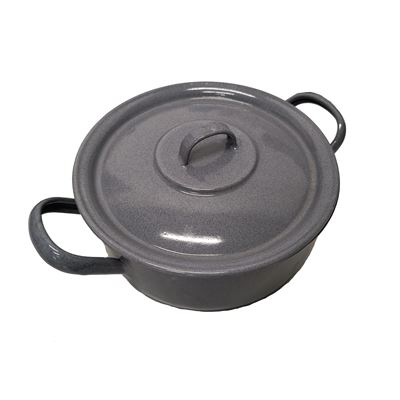 Low enamel saucepan, 13 cm, with 1.5 litre lid