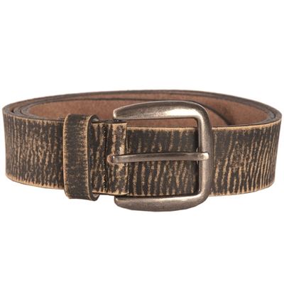VINTAGE BROWN coated leather trouser belt