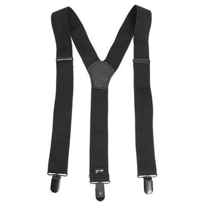 Y trouser suspenders with clips BLACK