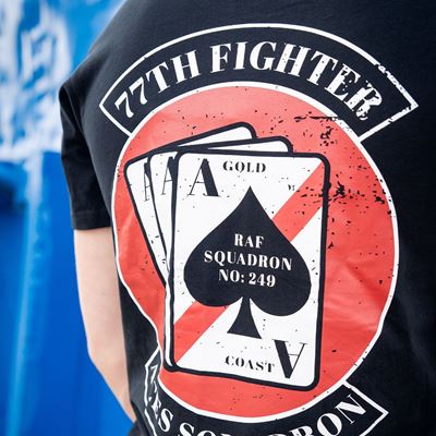 77th Aces Fighter Squadron T-shirt – BLACK FOSTEX 133663 4