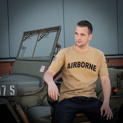 AIRBORNE T-shirt with 101st Division patch on the sleeve SAND FOSTEX 133670-P 4