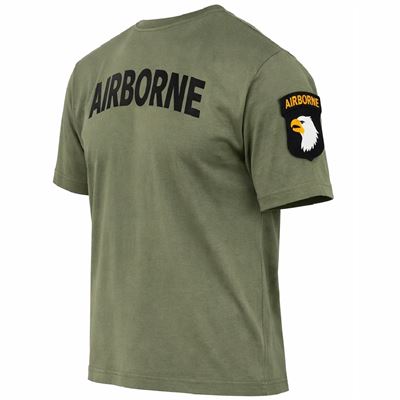 AIRBORNE T-shirt with 101st Division patch on the sleeve – GREEN