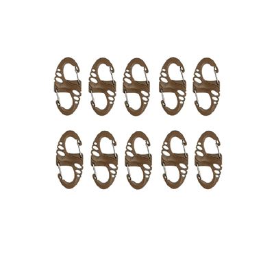 S-HOOK carabiners, pack of 10 COYOTE