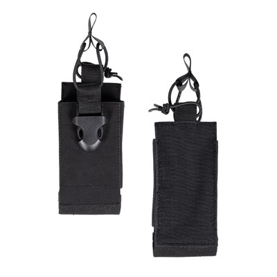 BLACK RADIO POUCH WITH HOOK CLOSURE BACKSIDE