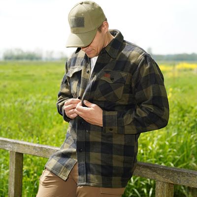 Lumberjack flannel shirt BLACK/OLIVE