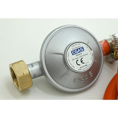 Gas Pressure Regulator 30mbar Hose 1.5 m Set
