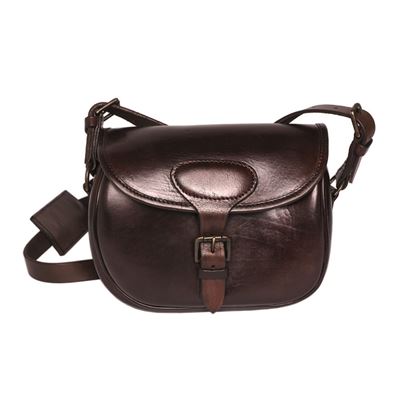 BROWN LEATHER BAG WITH STRAP