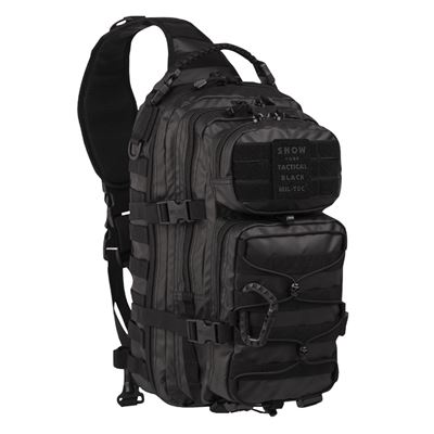 Backpack ASSAULT large with one strap PU cover BLACK