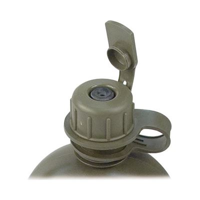 NBC cap for 1L and 2L bottles with U.S. adapter for gas. mask.