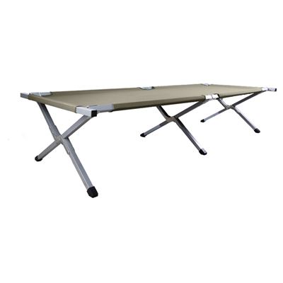 Folding US type deck chair with steel frame 190x65cm OLIVE