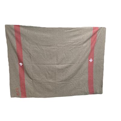 Used SWISS wool blanket, BROWN Swiss Army 14456G 2