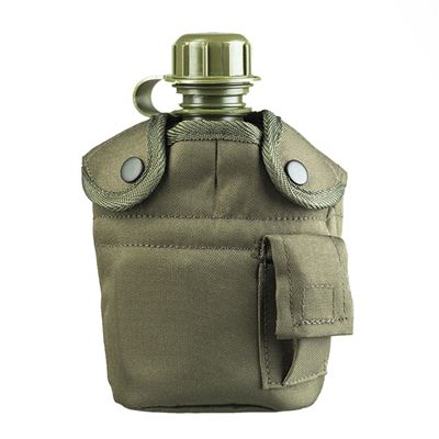 US Type Plastic Field Bottle with Cup and Cover GREEN
