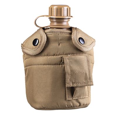 US Type Plastic Field Bottle with Cup and Cover COYOTE