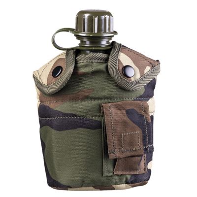 US Type Plastic Field Bottle with Cup and Cover WOODLAND