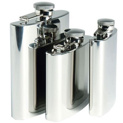 Hipflask content STAINLESS STEEL 8 oz / 225 ml