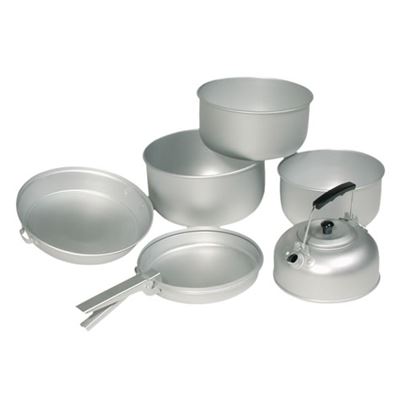Cooking camping ALU cooking 3 piece set with teapot