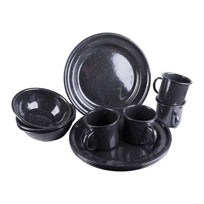 WESTERN enamel cookware set 12pcs BLACK