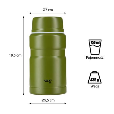 750ml Food Thermos Flask – GREEN NILS Camp 15-02-050 10