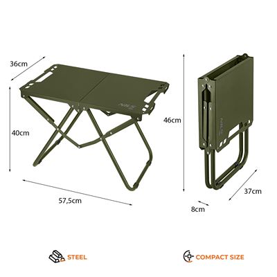 GREEN folding steel camping table NILS Camp 15-03-352 7