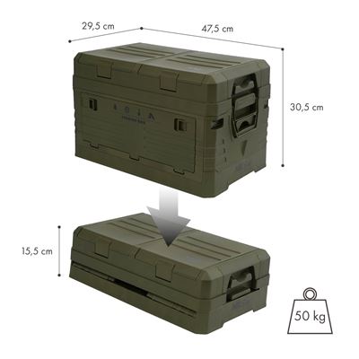 Foldable box with lid 42L GREEN NILS Camp 15-03-603 13