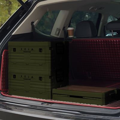 Folding box with lid and wooden top 32L GREEN NILS Camp 15-03-610 3