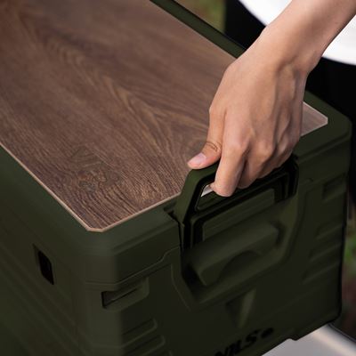 Folding box with lid and wooden top 32L GREEN NILS Camp 15-03-610 7
