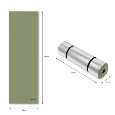 Foam sleeping mat with aluminium foil 190 × 60 × 1.2 cm GREEN/ALU NILS Camp 15-05-408 7