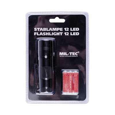 12 LED Flashlight BLACK