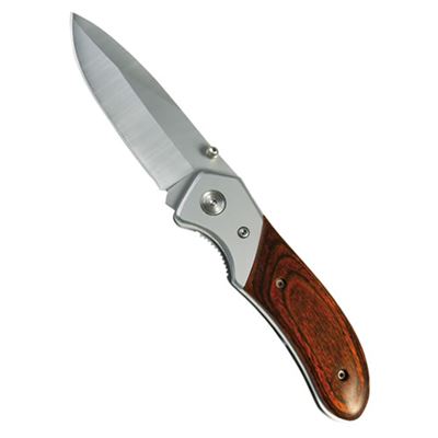 Folding knife wood handle