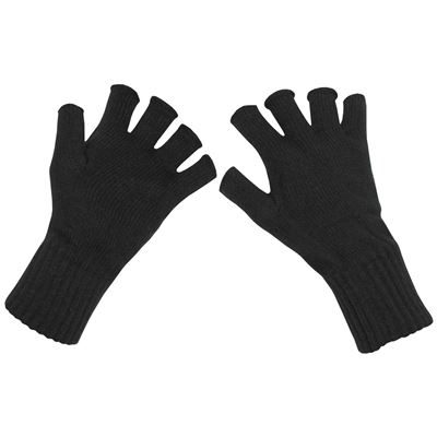 Knitted Fingerless Gloves BLACK