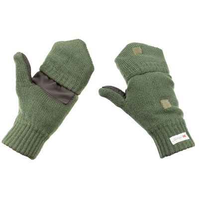Mitts with overlapping OLIVE