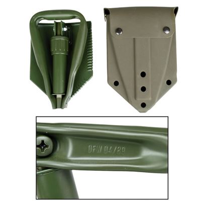 BW folding spade with plastic pouch OLIVE new