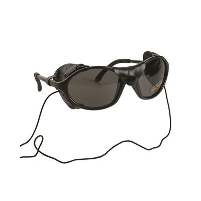 sunglasses with leather protector against wind BLACK